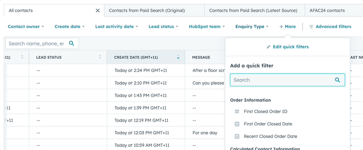 quick-filters-hubspot
