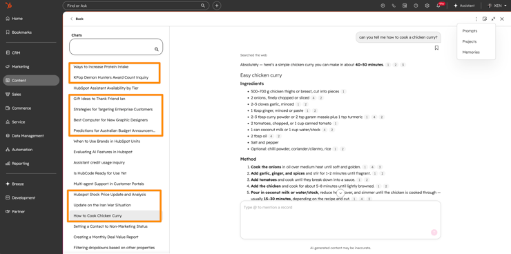 HubSpot assistant