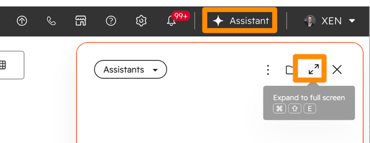 HubSpot assistant bar