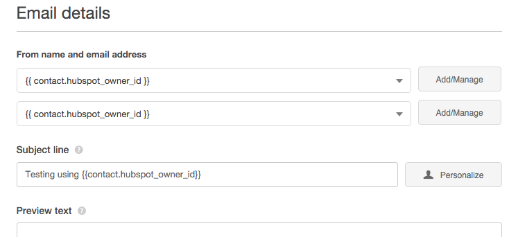 HubSpot email personalisation
