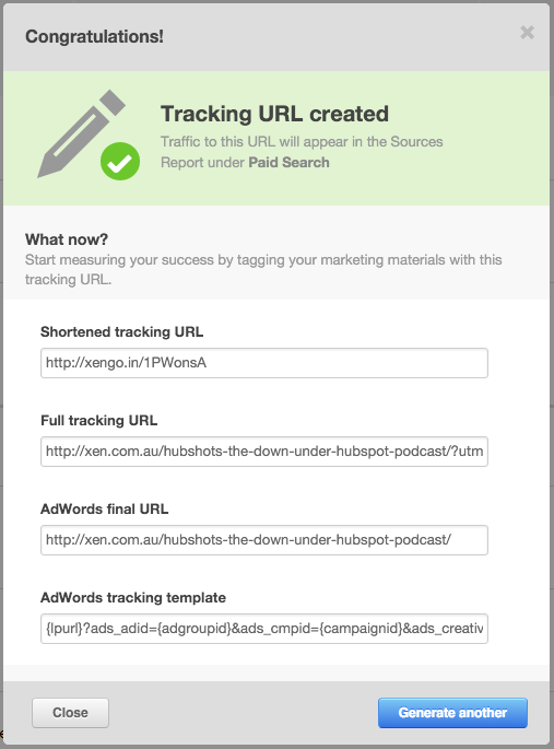HubSpot URL Builder with AdWords Template
