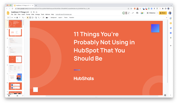HubShots 11 Things Slide Deck