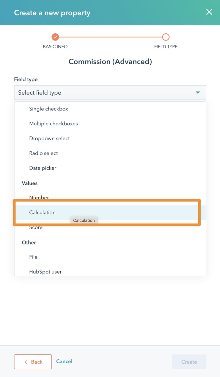 calculation fields