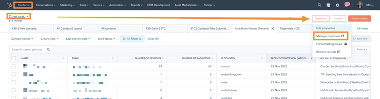 managing duplicates