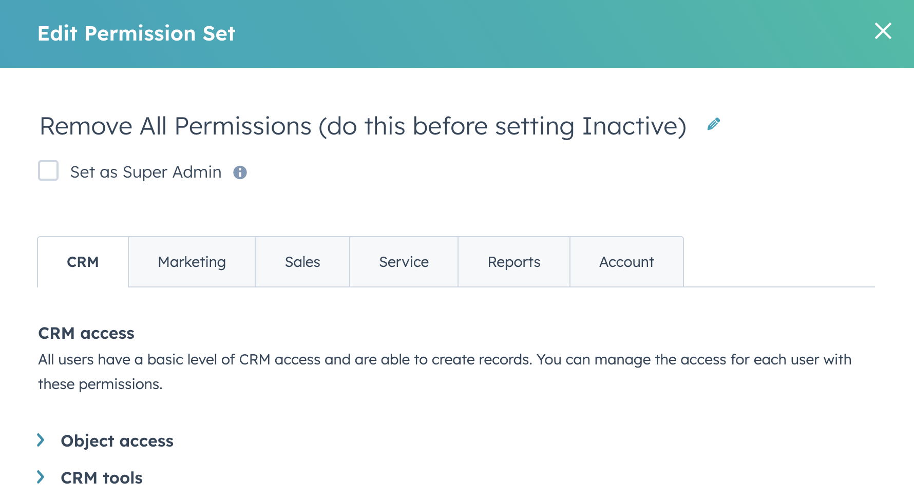 removing permissions