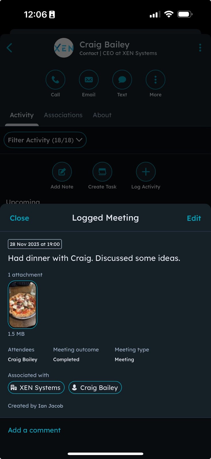 You can now add images easily to meetings, calls etc on the HubSpot app!