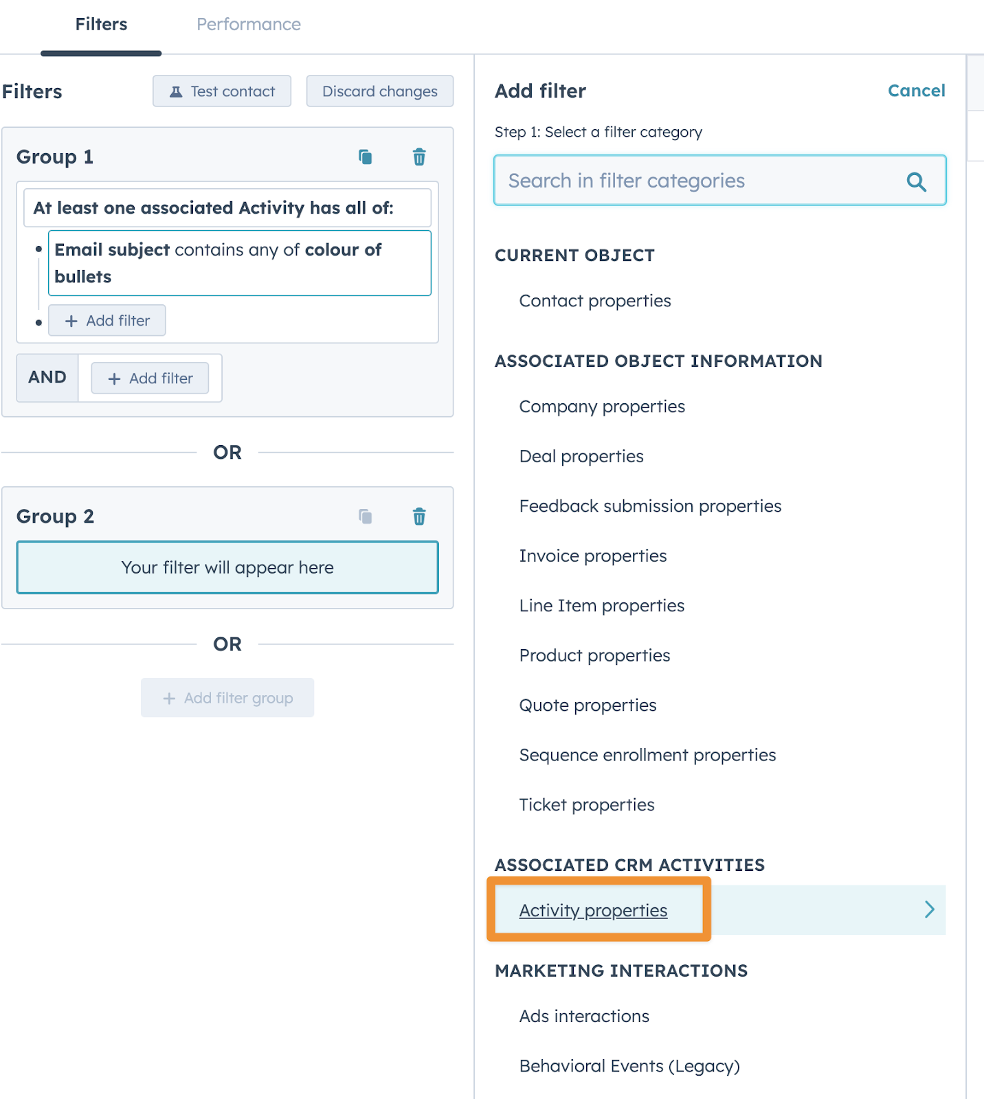 HubSpot list filters