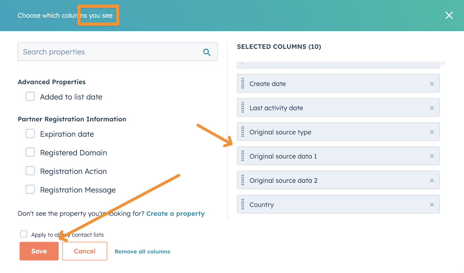 customized list columns