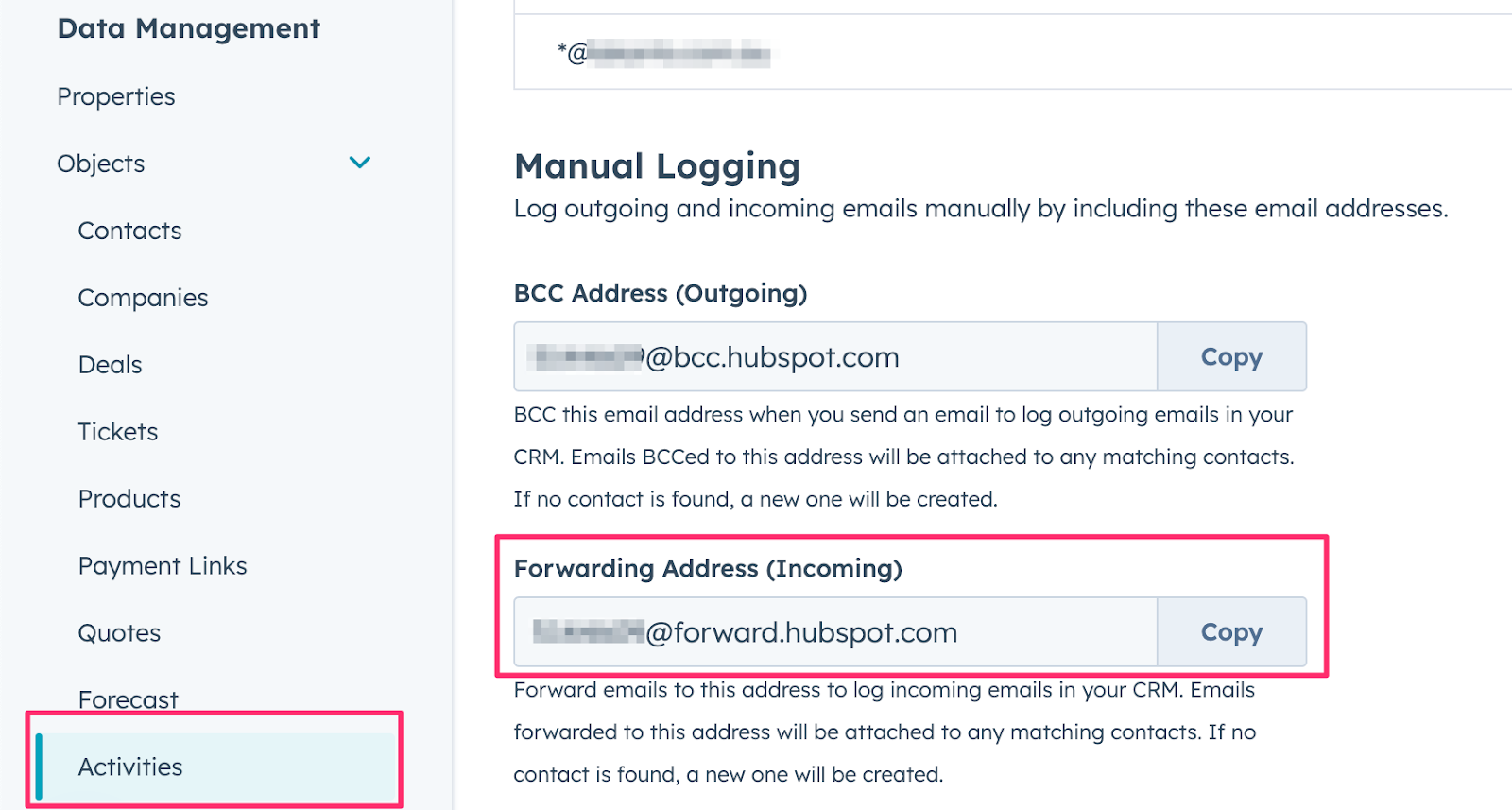 logging contact emails