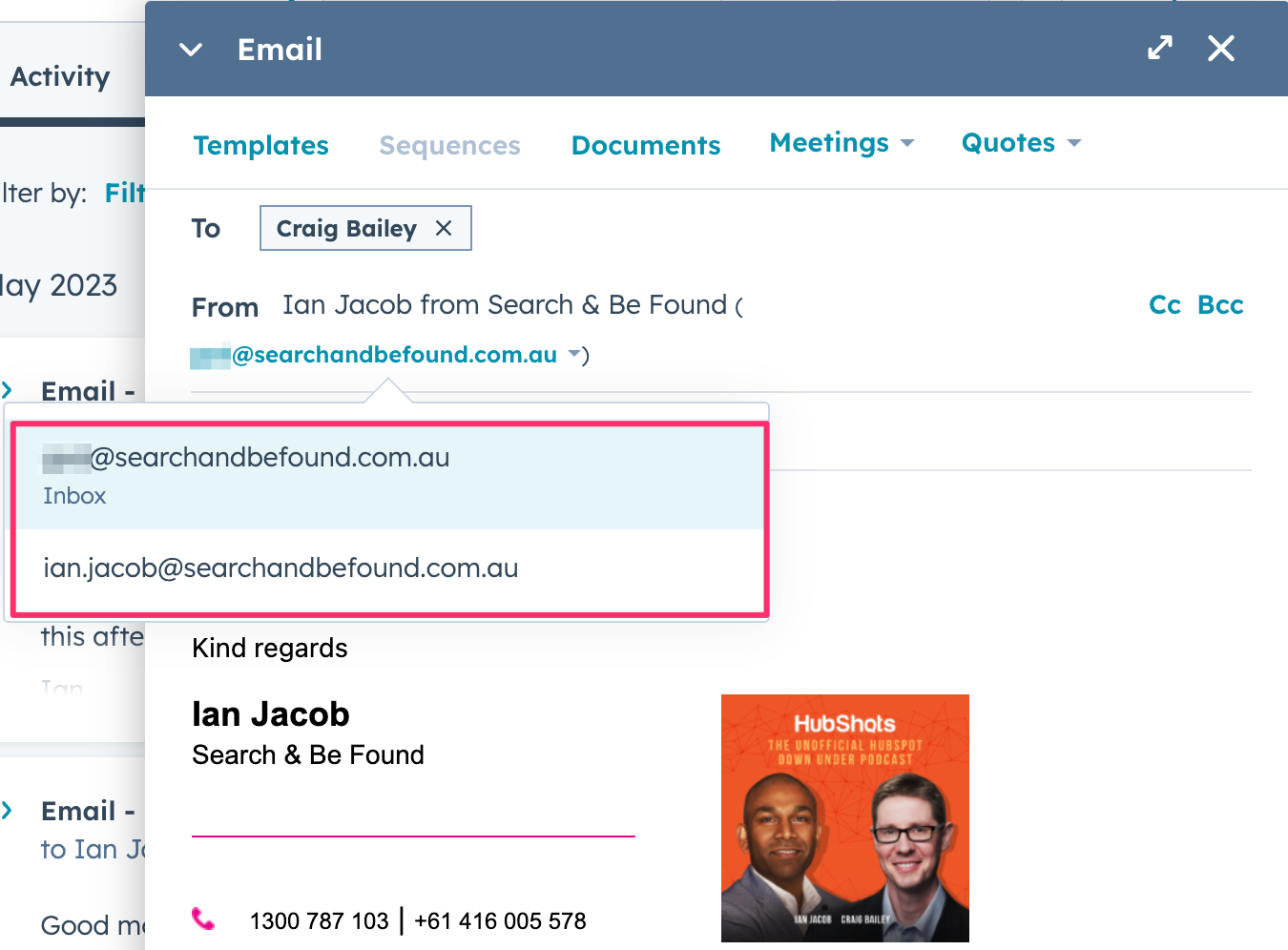 use emails to reply out of HubSpot on the contact
