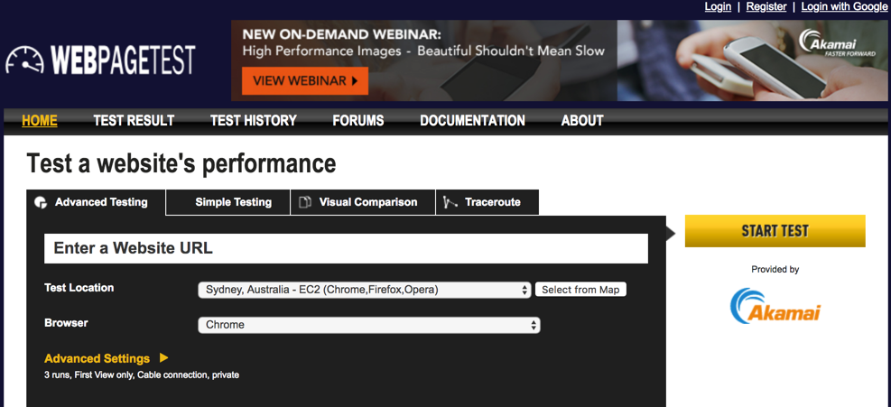 Enter site. Performance. Website Performance.