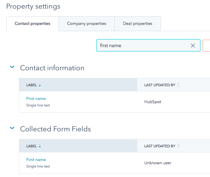 contact properties