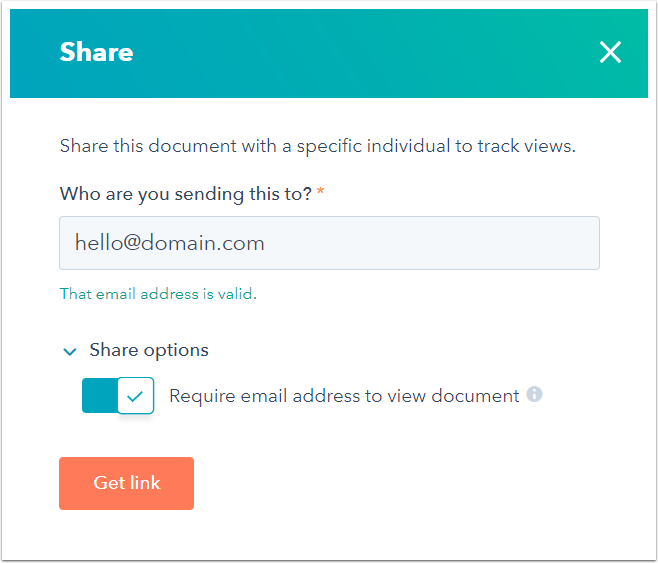 document share dialog box