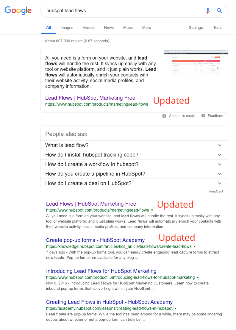 google lead flows hubspot updated