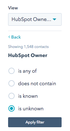 hubspot filter