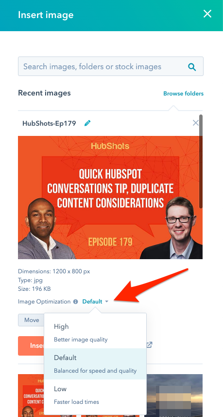 hubspot image optimisation