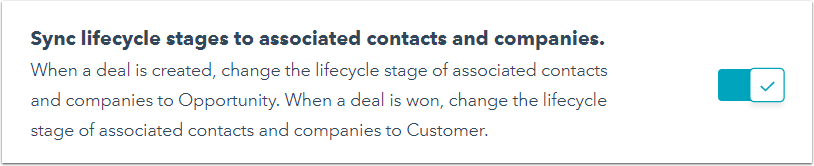 sync lifecycle stages to associated contacts and companies