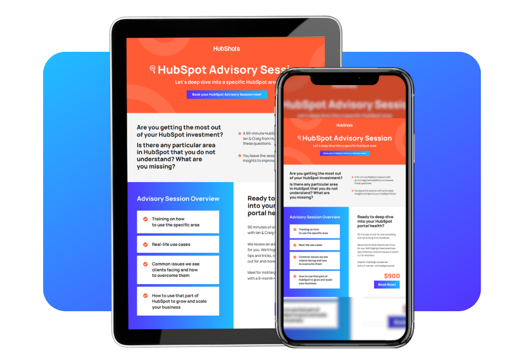 HubSpot Advisory Session brochure