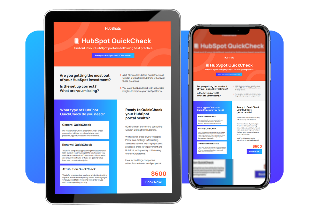 HubSpot QuickCheck brochure