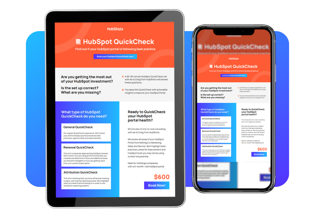 HubSpot QuickCheck brochure